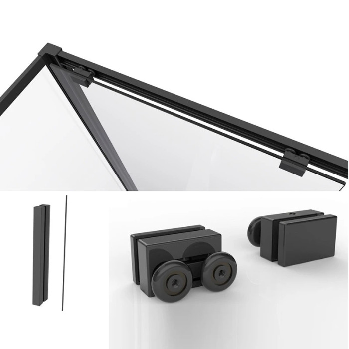 Душевая кабина Dusel DSL191B+195B Black Matt прозрачное 1200x800x1900