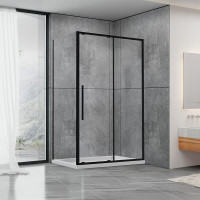 Душова кабіна Dusel DSL191B+195B Black Matt прозоре 1200x900x1900