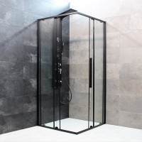 Душевая кабина Dusel DSL194B Black Matt прозрачное 1000x1000x1900