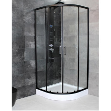 Душевая кабина Dusel EF-182B Black Matt прозрачное 1000x1000x1900