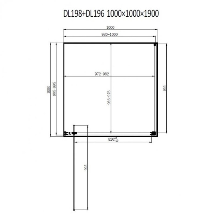 Душевая кабина Dusel DL198+DL196 Chrome прозрачное 1000x1000x1900