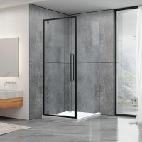Душова кабіна Dusel DL198B+DL196B Black Matt прозоре 900x900x1900