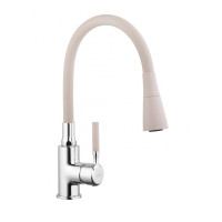 Смеситель для кухни с гибким изливом, Invena Hula, бежевий, BZ-85-L03