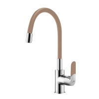 Смеситель для кухни с гибким изливом, Invena Samba, кофейный BZ-91-L03