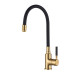 Смеситель для кухни с гибким изливом, Invena Glamour Gold, золотой, BZ-02-L17