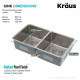 Подвійна кухонна мийка Kraus Dex™ KD1UD33B (835 x 476 x 228.6)