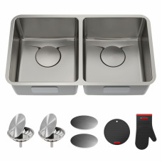 Подвійна кухонна мийка Kraus Dex™ KD1UD33B (835 x 476 x 228.6)