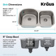 Двойная Кухонная мойка Kraus Premier™ KBU27 (872 x 450 x233)