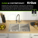 Подвійна кухонна мийка Kraus Dex™ KD1UD33B (835 x 476 x 228.6)
