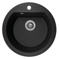 Кухонна гранітна мийка Laveo чорна Dafne SBD_780T (510х510х190)
