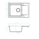 Кухонная гранитная мойка Laveo серая Celebes 44x65 SBL_513T (650х440х185)