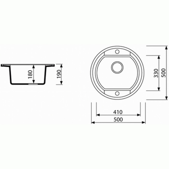 Мойка гранитная Marmorin Otago black 505803002 (50x50x19)