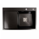 Мойка PVD Black Platinum Handmade 78*50B R (два отверстия ,квадратный сифон 3.0/1.0)