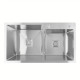 Кухонная мойка Platinum Handmade HDB 80*45 на две чаши (квадратный сифон)