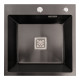 Мойка PVD Platinum Handmade HSBB 500x500x220 черная (квадратный сифон,3.0/1.0)