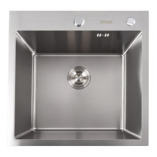 Кухонная мойка Platinum Handmade 500x500x220 (толщина 3,0/1,5 мм корзина, дозатор в комплекте)