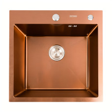 Кухонная мойка Platinum Handmade PVD медь 500x500x220 (3,0/1,5 мм корзина, дозатор в комплекте)