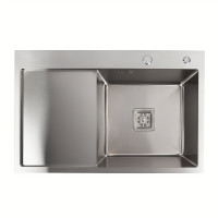Мийка Platinum Handmade 78*50B R (два отвори ,квадратний сифон 3.0/1.0)