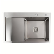 Мойка Platinum Handmade 78*50B R (два отверстия ,квадратный сифон 3.0/1.0)