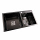 Кухонная мойка Platinum Handmade PVD HDB черная 780х430х230 на две чаши (квадратный сифон,3.0/1.0)