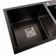 Кухонная мойка Platinum Handmade PVD HDB черная 780х430х230 на две чаши (квадратный сифон,3.0/1.0)