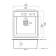 Мойка PVD черная Platinum Handmade 40*50 HSBB (квадратный сифон, 3.0,/1.0)