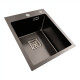 Мойка PVD черная Platinum Handmade 40*50 HSBB (квадратный сифон, 3.0,/1.0)