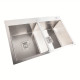 Кухонная мойка Platinum Handmade HDB 78*48 на две чаши (квадратный сифон,3.0/1.0)