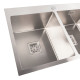 Кухонная мойка Platinum Handmade HDB 78*48 на две чаши (квадратный сифон,3.0/1.0)