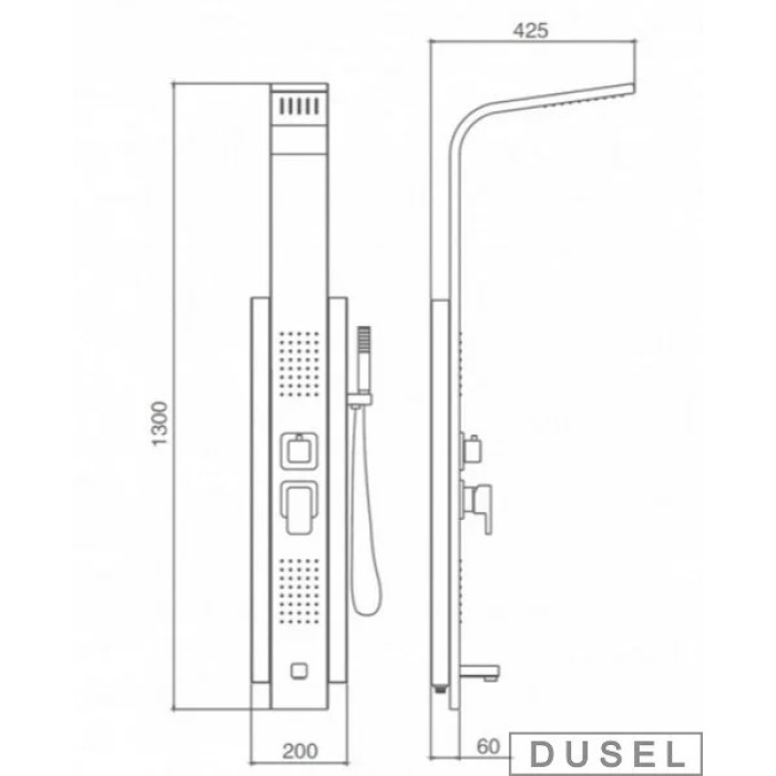 Гидромассажная панель Dusel DU2018-00 (129х25)