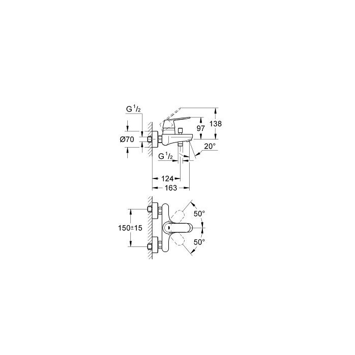Змішувач Grohe Eurosmart Eurosmart Cosmopolitan 32831000 для ванни