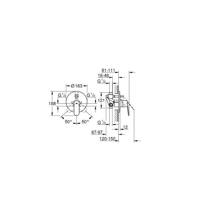 Змішувач Grohe Eurosmart Cosmopolitan 32879000 для ванни