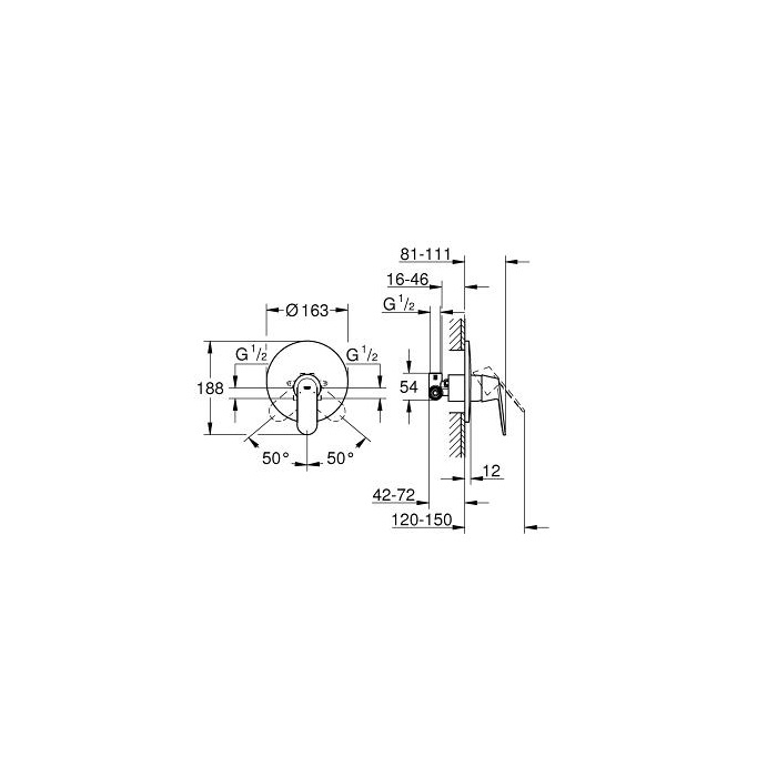 Смеситель Grohe Eurosmart Cosmopolitan 32880000 для душа