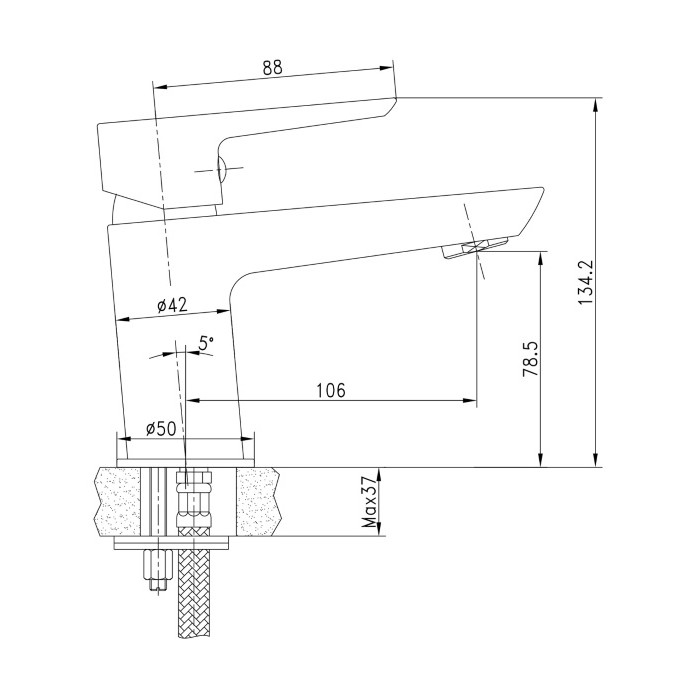 Змішувач для умивальника Imprese Breclav 05245W