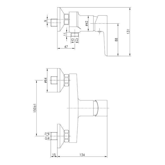 Змішувач для душу Imprese Breclav 15245