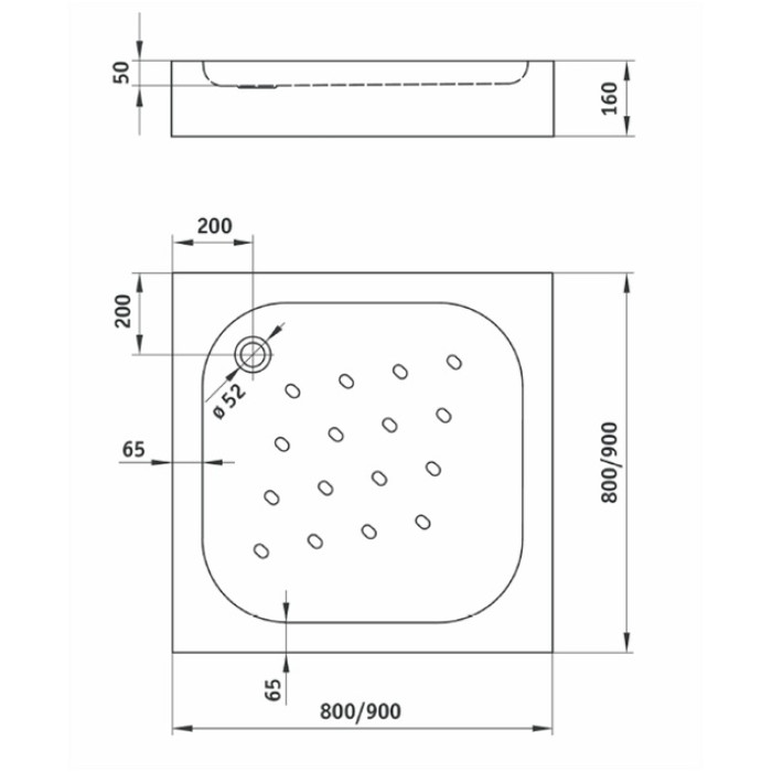 Поддон душевой Deante Corner (80x80) квадратный KTC042B