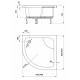 Поддон душевой Deante Deep (90x90) глубокий KTD041B