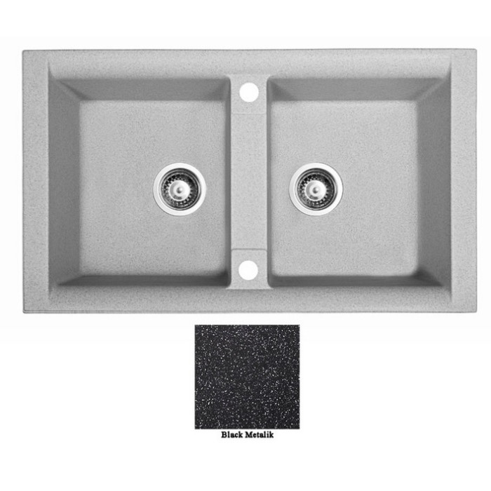Мойка гранитная Marmorin Profir black metalic 160203012 (86x50x23)