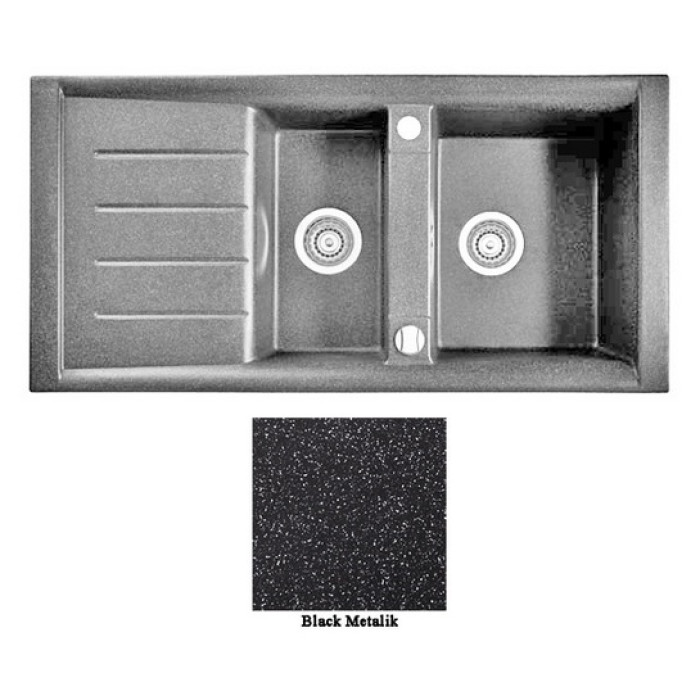 Мойка гранитная Marmorin Profir black metalic 160513012 (100x50x23)