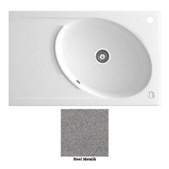 Мойка гранитная Marmorin Tono steel metalic 430113010 (80x50x19)