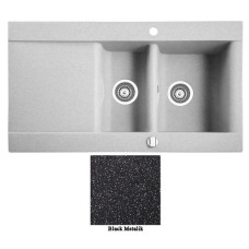 Мойка гранитная Marmorin Voga black metalic 110513012 (95x54x20)