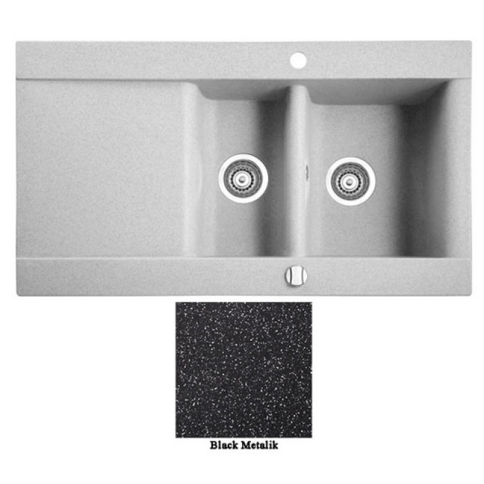 Мийка гранітна Marmorin Voga black metalic 110513012 (95x54x20)