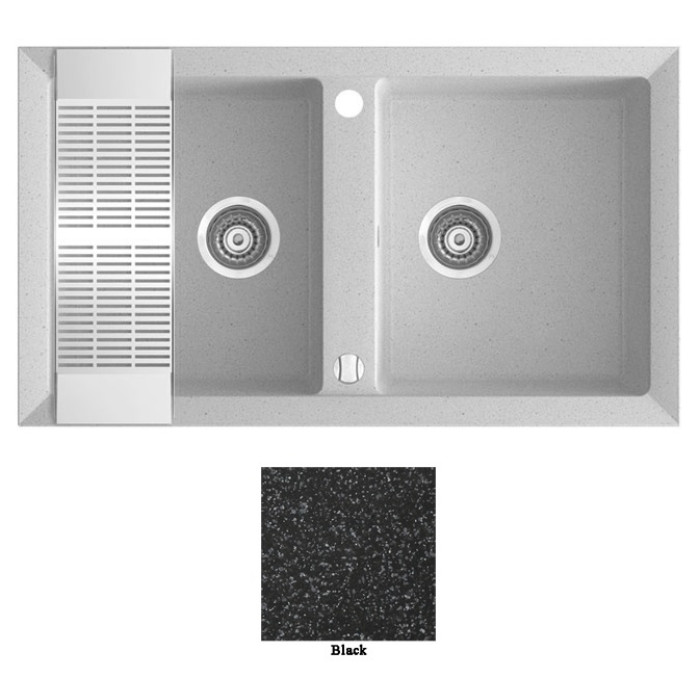 Мойка гранитная Marmorin Cire black 375203002 (87x50x18) 