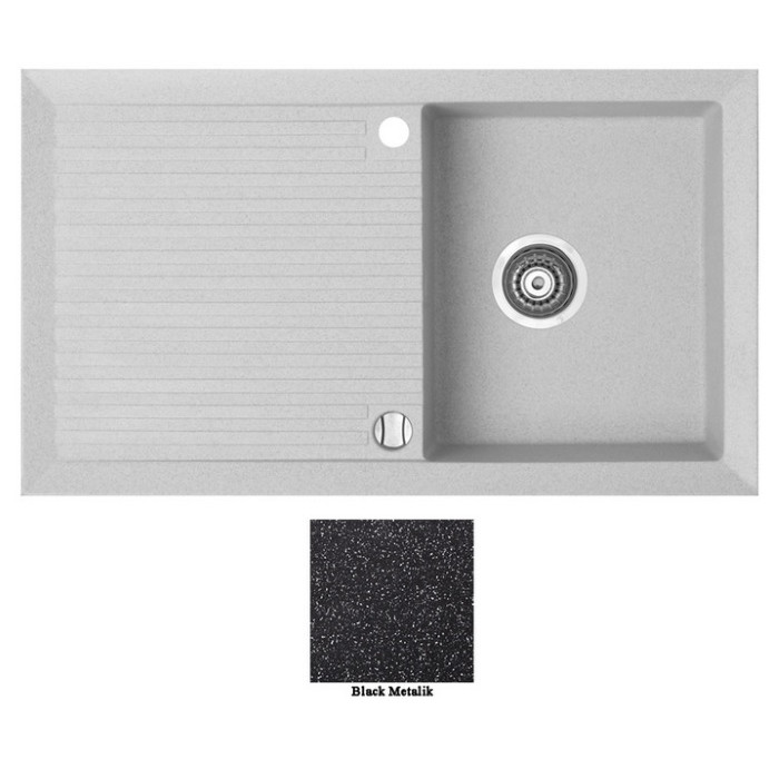 Мойка гранитная Marmorin Cire black metalic 375113012 (86x50x19.5)