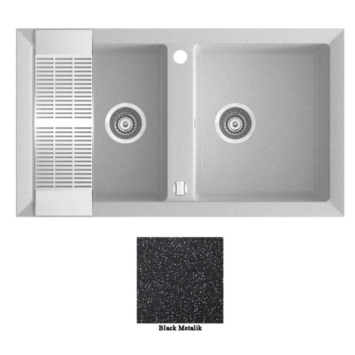 Мойка гранитная Marmorin Cire black metalic 375203012 (87x50x18) 