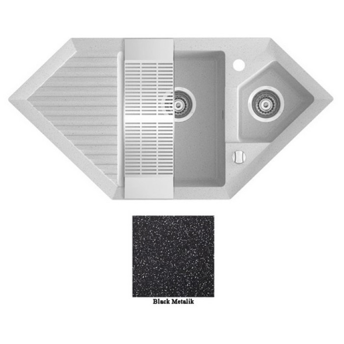 Мойка гранитная Marmorin Cire black metalic 375613012 (100x50x20)