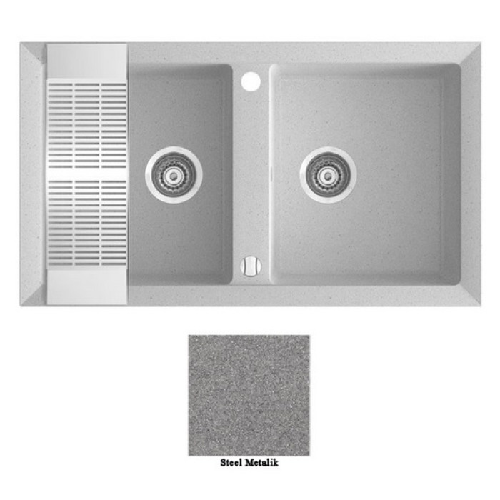 Мийка гранітна Marmorin Cire steel metalic 375203010 (87x50x18)
