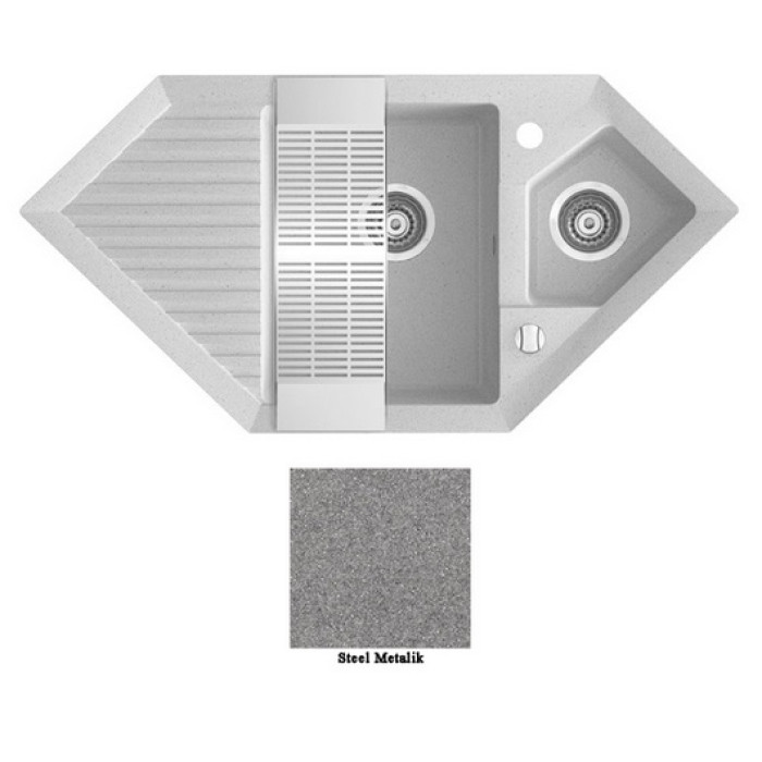 Мийка гранітна Marmorin Cire steel metalic 375613010 (100x50x20)