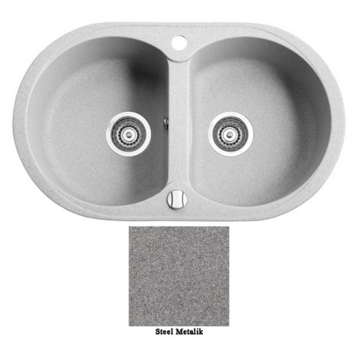 Мойка гранитная Marmorin Duro steel metalic 130203010 (77x47x19)