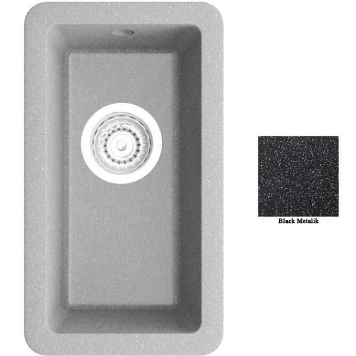 Мойка гранитная Marmorin Fado black metalic 425100012 (26x46x15,5)